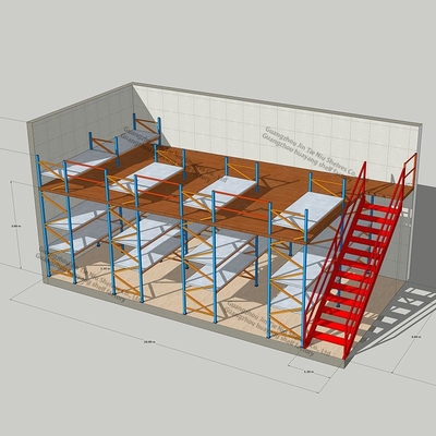 5000kg Storage Mezzanine Platforms Prefab Steel Mezzanine For Shop