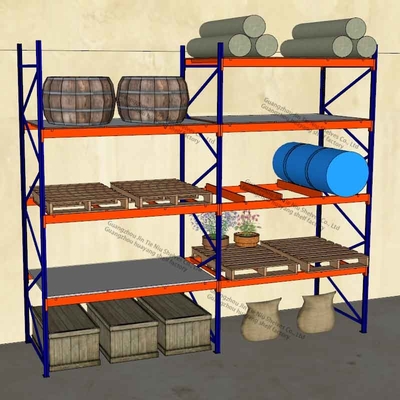 4 Tier CE  Factory Pallet Racking 3T Commercial Shelving Units