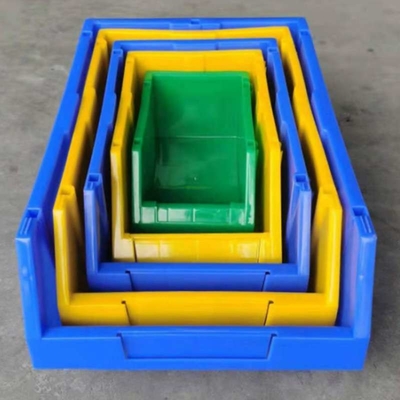 DIY 53kg Stackable Plastic Bins Blue Yellow Green