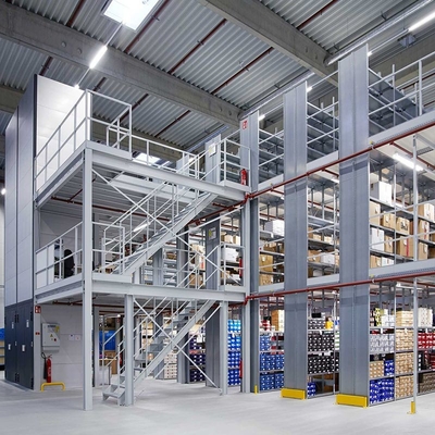 3 Tier Mezzanine Racking System Steel Warehouse Shelving SGS