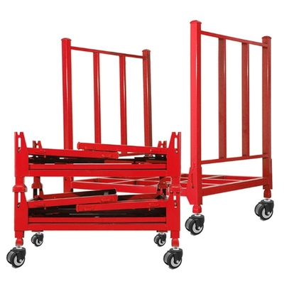 2.25T Tire Stack Rack Galvanized Metal Stacking Pallets Red